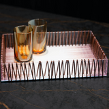 Vertex Luxe Acrylic Tray with Faux Leather Weave