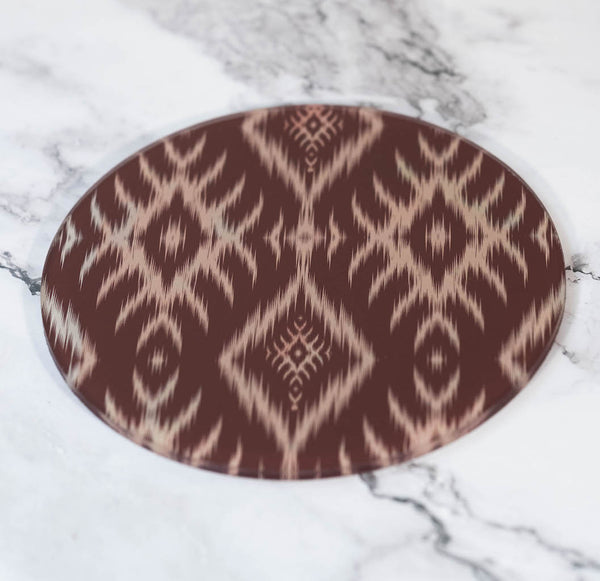 Acrylic Crimson Weave Print Trivet