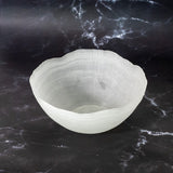 Sculpture White Glass Bowl