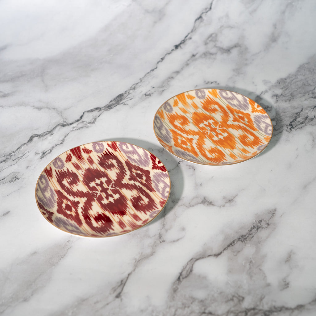 Ikat Print Dessert Plates ( Set of 2)