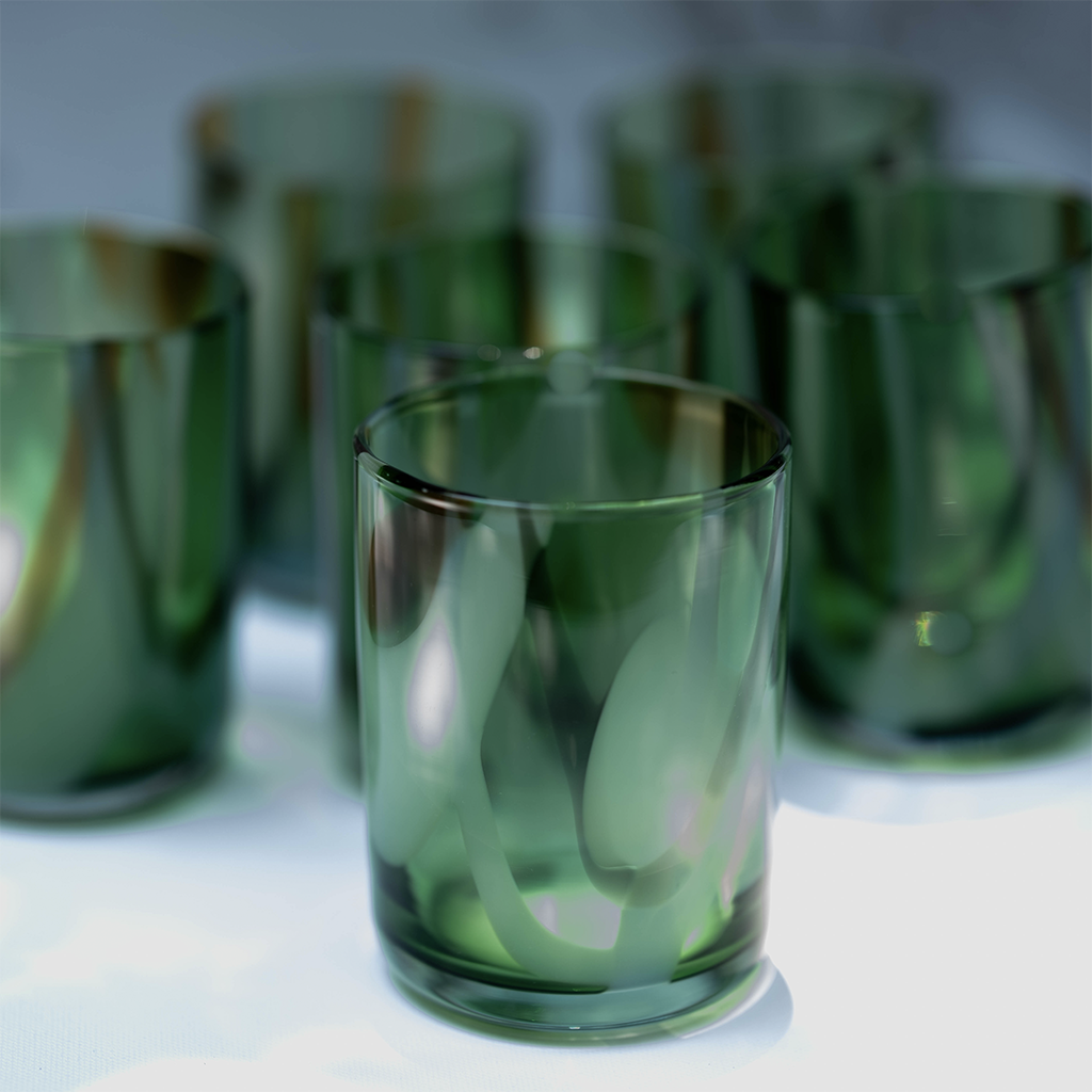 Green Swirl Glasses (Set of 6)