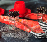 Vibrant  Red Dragon Cotton Napkins   ( Set of 4)