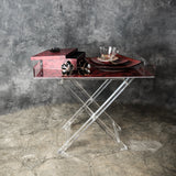 Acrylic  Red Ikat Tray Tables