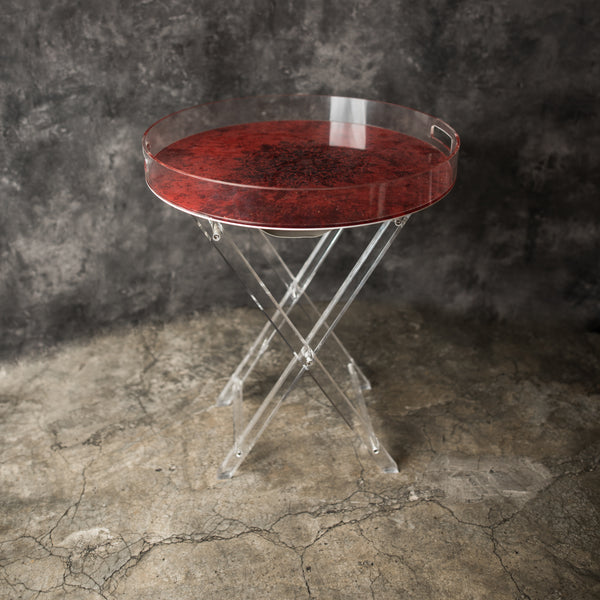 Acrylic Mandala  Red & Black Tray Tables