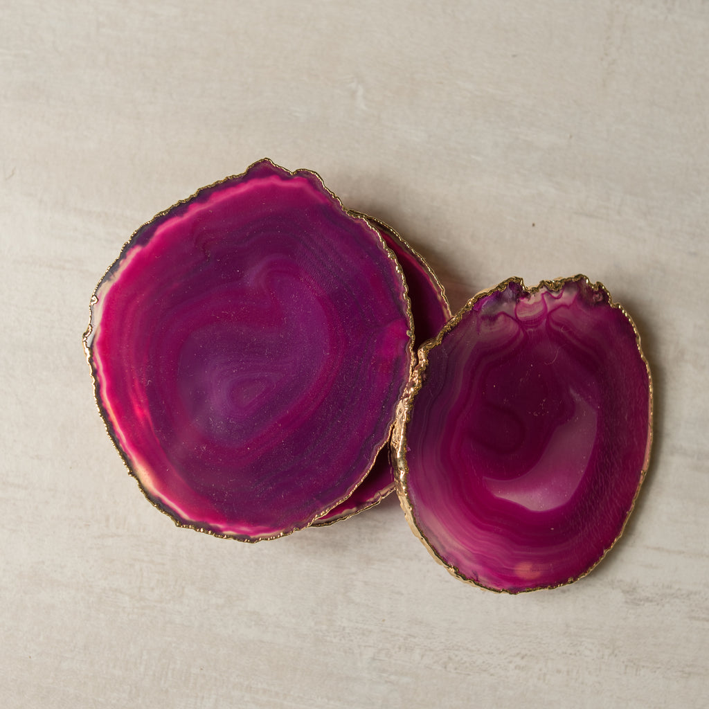Pink Agate Coaster (6 Pcs/set)