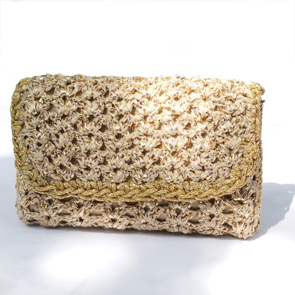 Mykonos Gold  Crochet Clutch