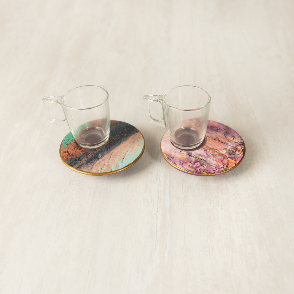 Iznik Art series Ceramic Coffee Set  (Set of 2)