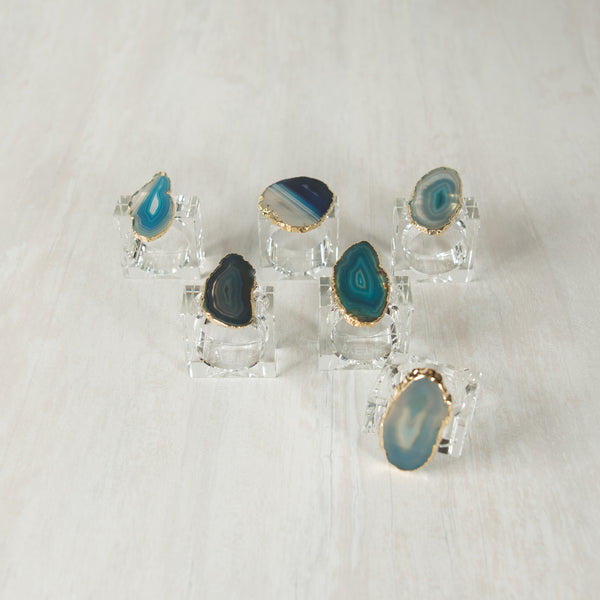 Agate Napkin Rings (set of 4)