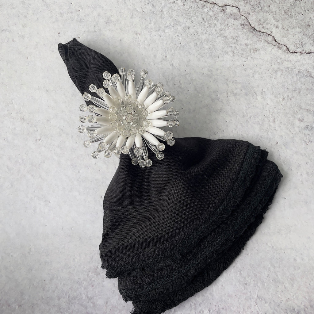 Blooming White Napkin Rings (Set of 4)