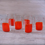 Red Brush Stroke Glasses (Set of 6)