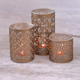 Candle holder Glass Gold Set