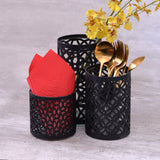 Candle holder Glass Black Set