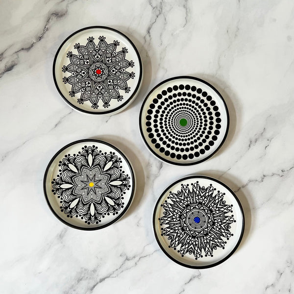 Dessert Plates Mandala  Print (Set of 4)