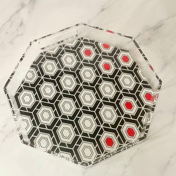 Acrylic  Geometric Print  Hex Tray