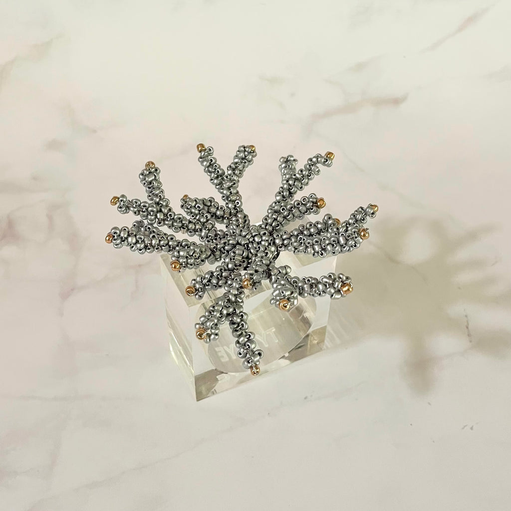 Coral Silver Beaded Napkin Rings (set of 4)