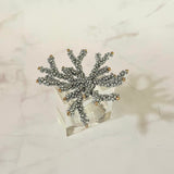 Coral Silver Beaded Napkin Rings (set of 4)