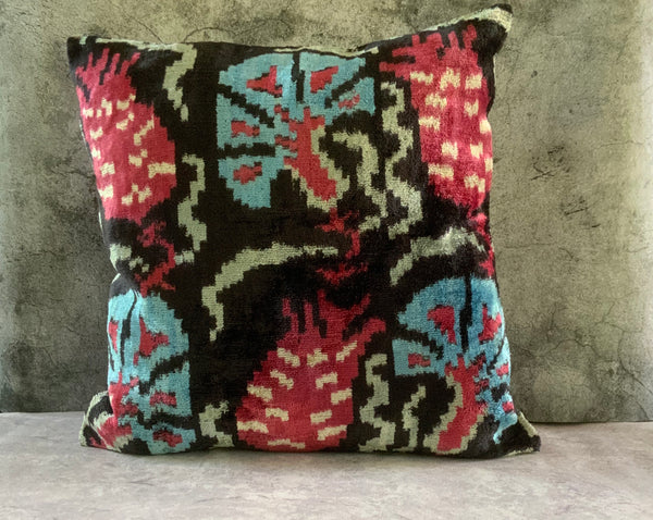 Velvet Ikat Cushion