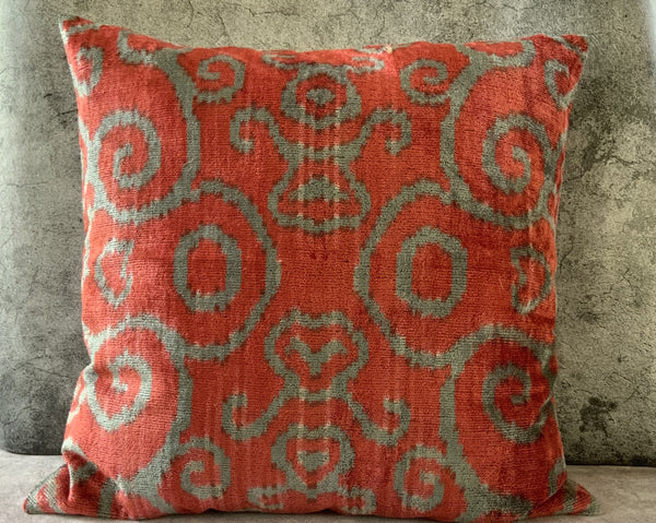 Velvet Ikat Cushion
