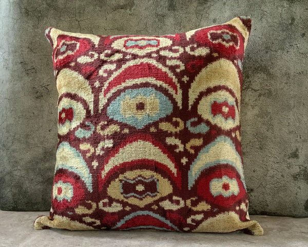 Velvet Ikat Cushion