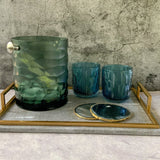 Iron Blue Ripple Glasses ( set of 6)