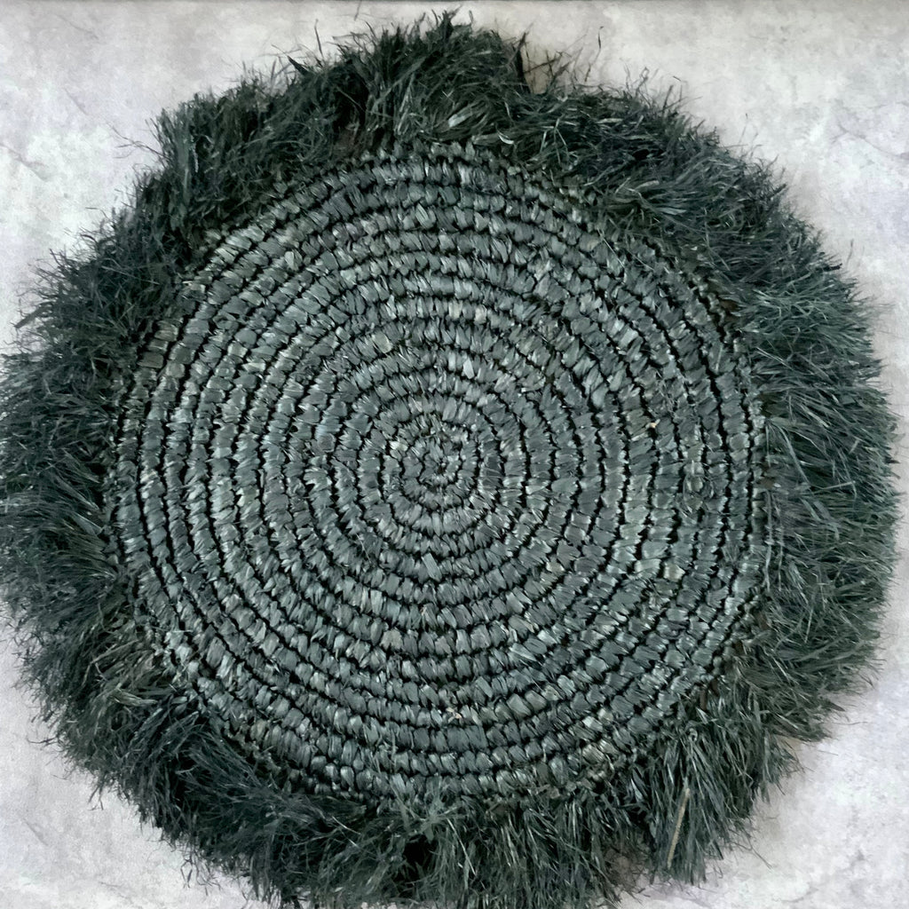 Raffia Fringe Black Mats