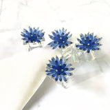 Bloom Blue Napkin Rings (Set of 4)