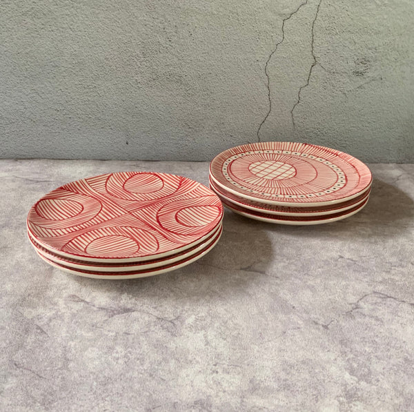 MInimalistik Tapas Plate Red & White (set of 6)