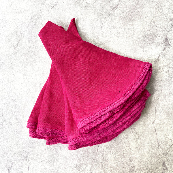 Fuschia Pink Round Napkins ( Set of 4)