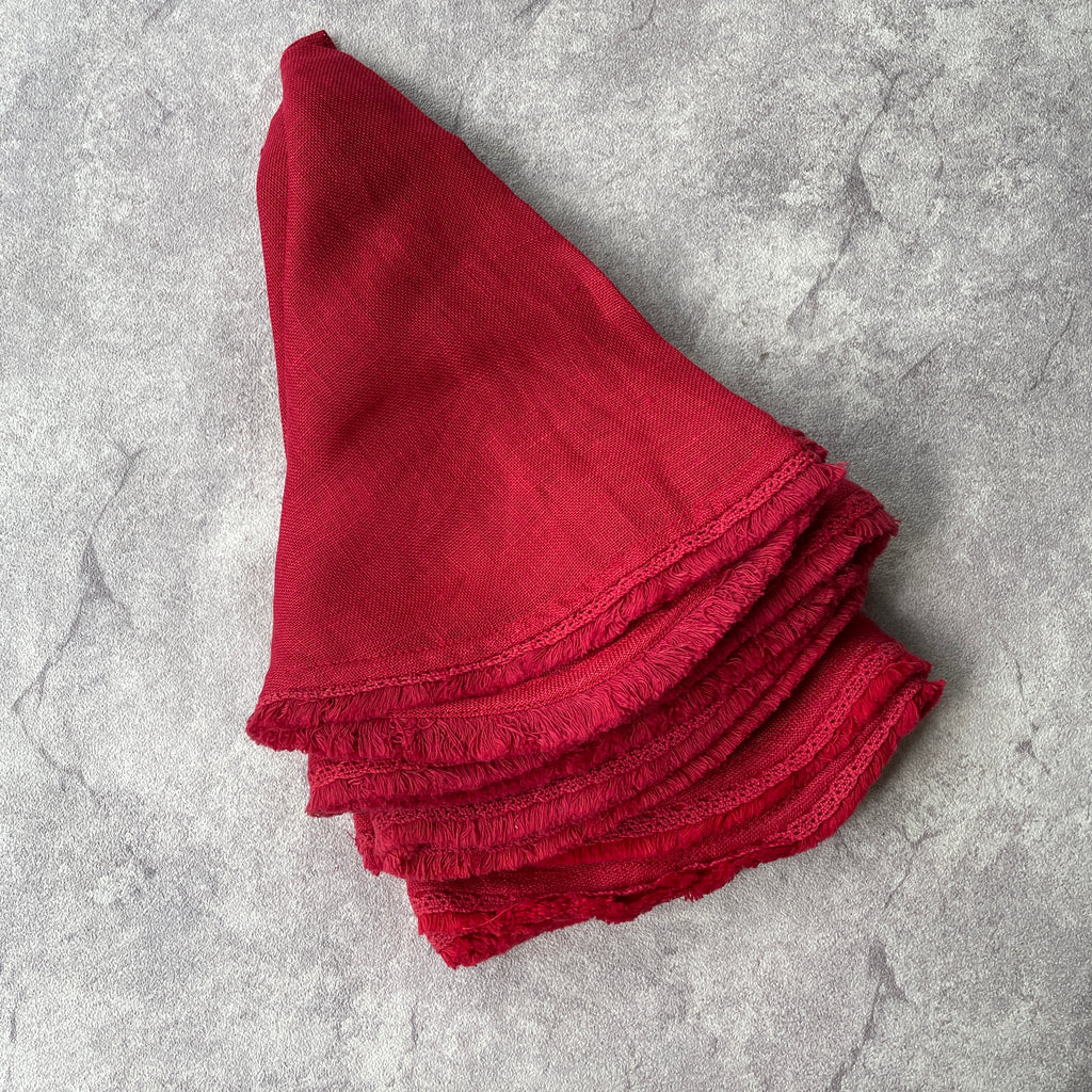 Ruby Red  Round Napkins ( Set of 4)