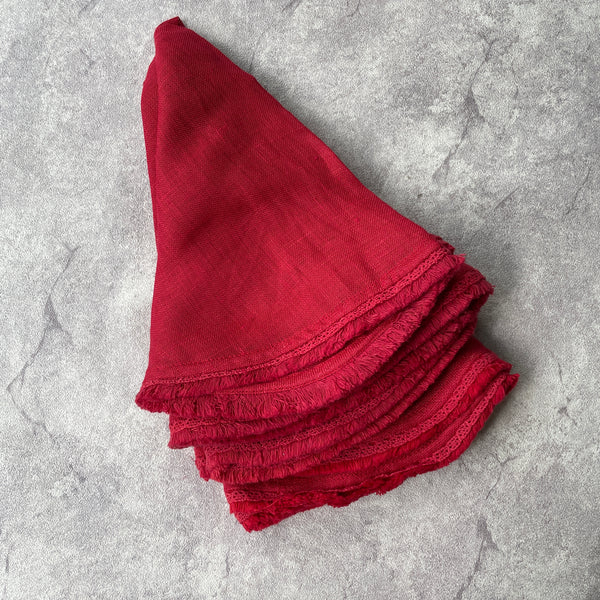 Ruby Red  Round Napkins ( Set of 4)