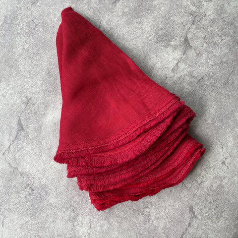 Ruby Red  Round Napkins ( Set of 4)