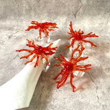 Red Coral Plexi Glass Napkin Rings (set of 4)