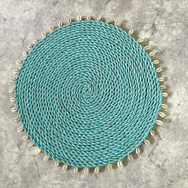 Shell Rattan Blue Placemats