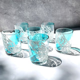 Aqua Spotted Glasses ( set of 6)