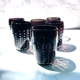 Violet Black Multi Dots Glasses ( set of 6)