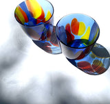 Confetti Swirl Blue Glasses ( set of 6)