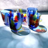 Confetti Swirl Blue Glasses ( set of 6)