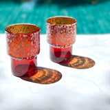 Speckled on the Rocks Glasses Burgundy ( set of 6)