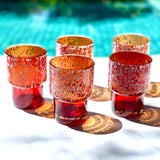 Speckled on the Rocks Glasses Burgundy ( set of 6)
