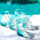 Aqua Spotted Glasses ( set of 6)