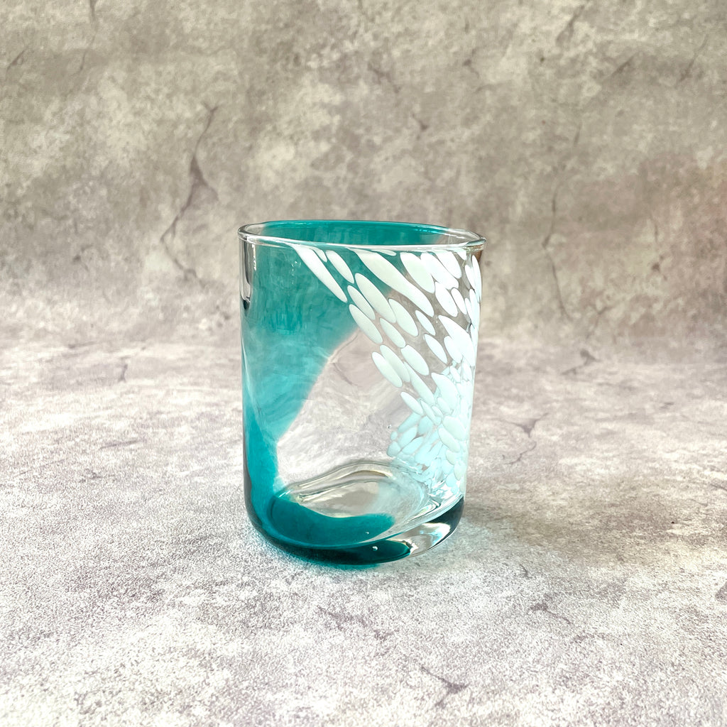 Aqua Spotted Glasses ( set of 6)