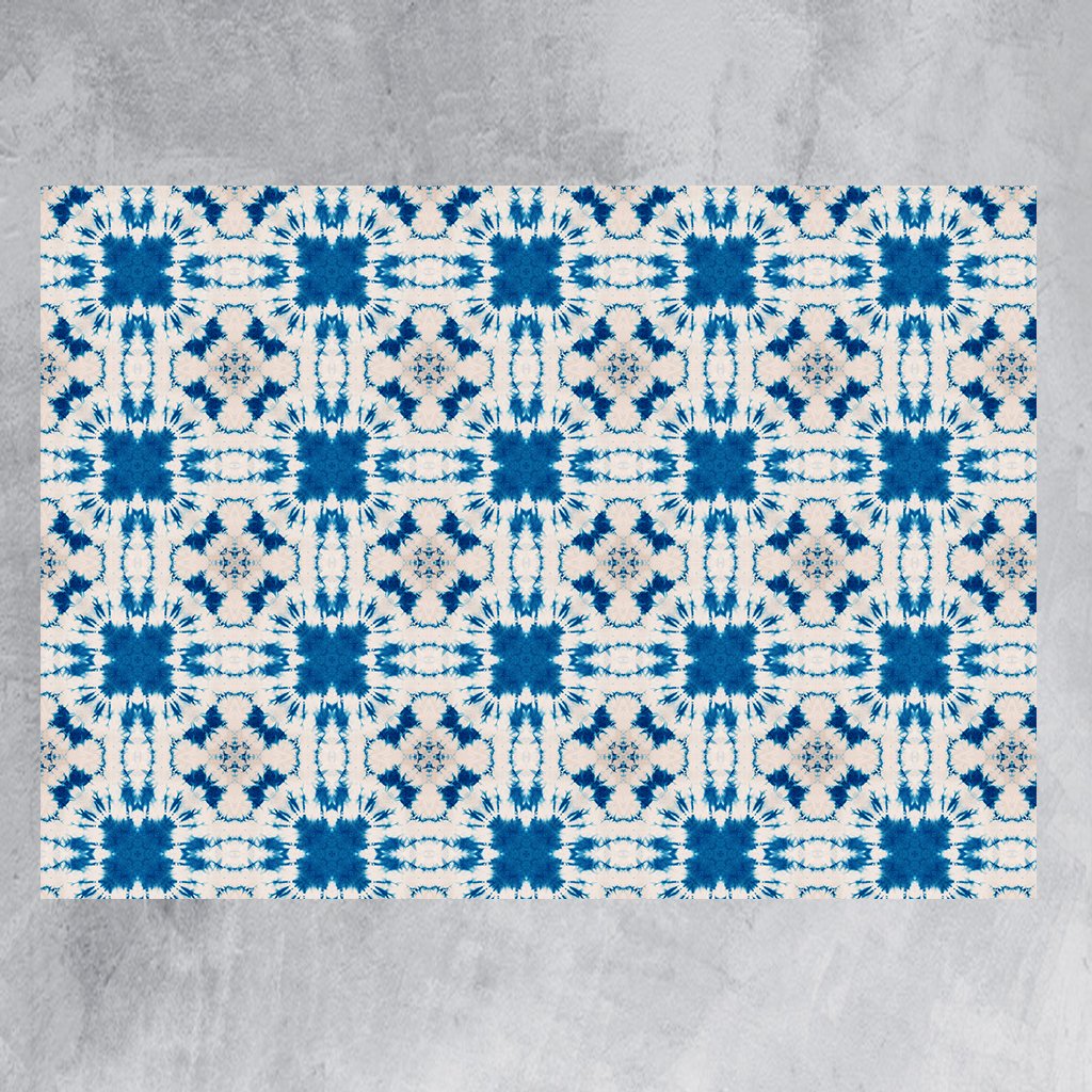 blue, white, placemat, tablemat, dining mat, tye tye, singapore, easy, clean, wipe, maintenance, fun, casual, print,