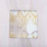 Ikat White and Gold Square Small Tray
