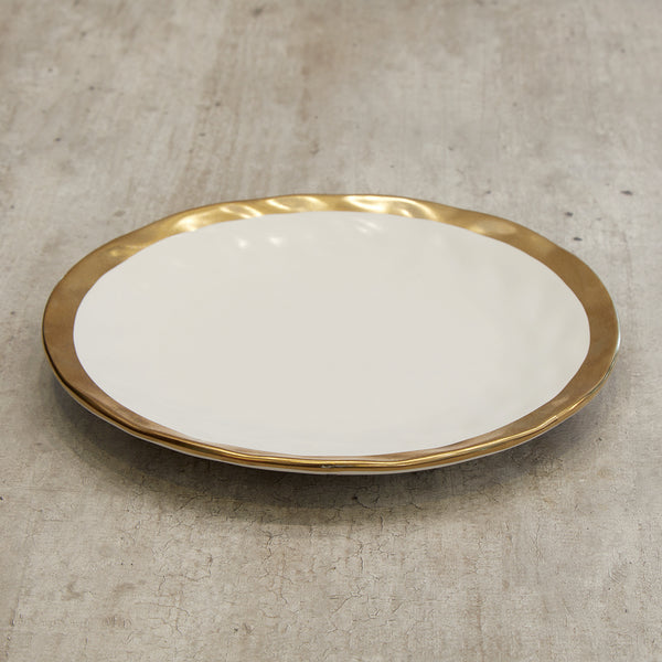 Athena Gold Rim Dinner Plates