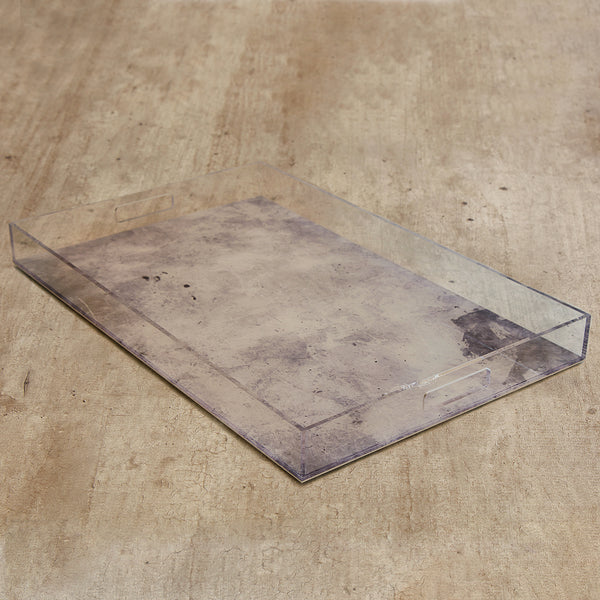 Acrylic Concrete Finish Rectangle Tray Tables