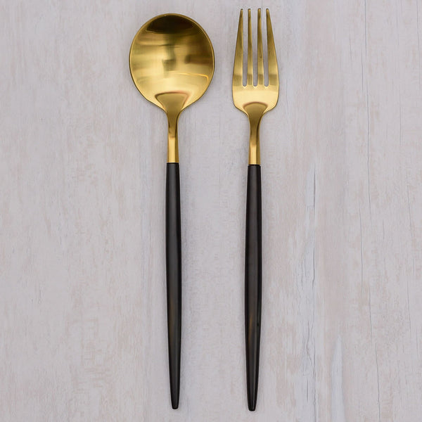 Black & Gold Dessert 2 pc Set