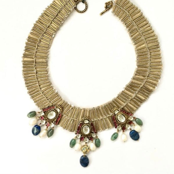 Beaded Collar Emerald Necklace