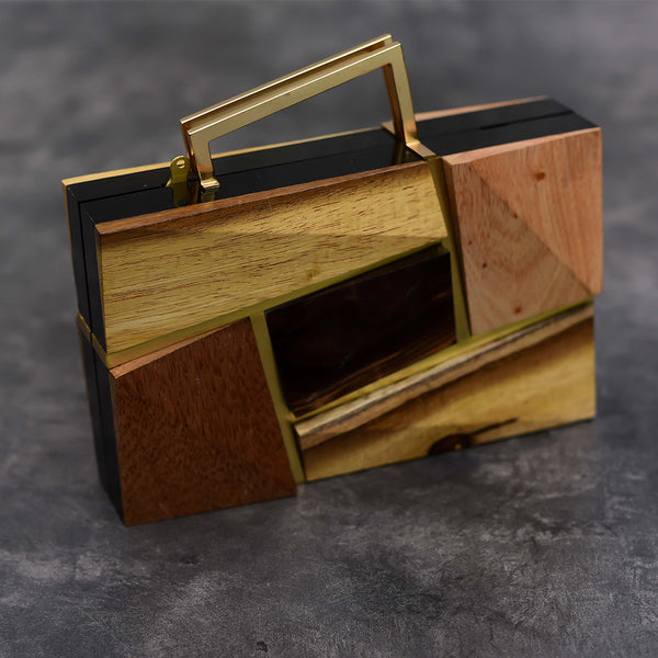 Leo  Wood Clutch