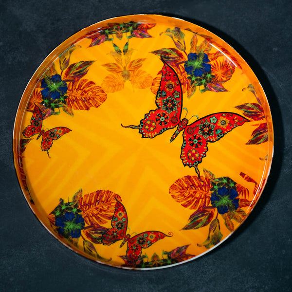 Golden Butterfly Serving Tray