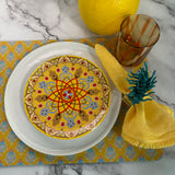 Canary Yellow  Bohemian Mandala Ceramic Plates